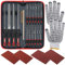 Hi-Spec 17pc Juego de Limas Metálicas y Mini Limas de Acero en Estuche. Limas Finas, Planas, Semicirculares, Redondas y Triangulares para Manualidades, Metal y Madera