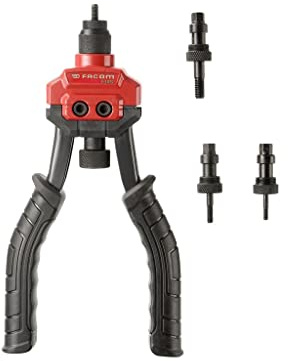 Facom Y.107CPB - Pince à Écrous Aveugles - Actionnement à 2 Mains - Compatible avec 4 Embouchures - Matériau Robuste et Durable - Outillage pour Professionnels et Particuliers Noir/Rouge