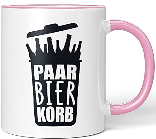 JUNIWORDS Tasse, Paar Bier Korb (1001884), Wähle Farbe, Rosa