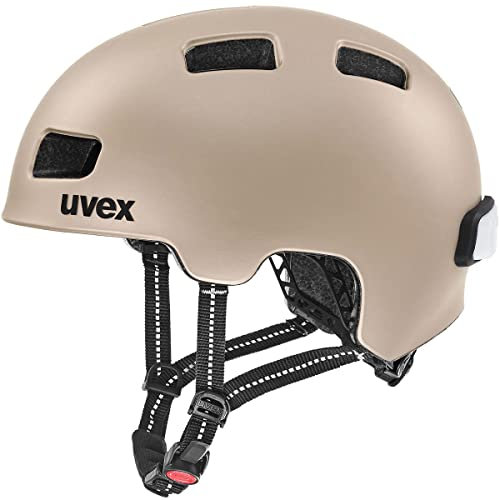 uvex City 4 - Leichter City-Helm für Damen und Herren - individuelle Größenanpassung - inkl. LED-Licht - Soft Gold matt - 58-61 cm