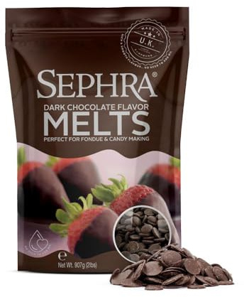 Sephra Dark Chocolate Flavoured Compound 907g | For Coating, Dipping & Moulding