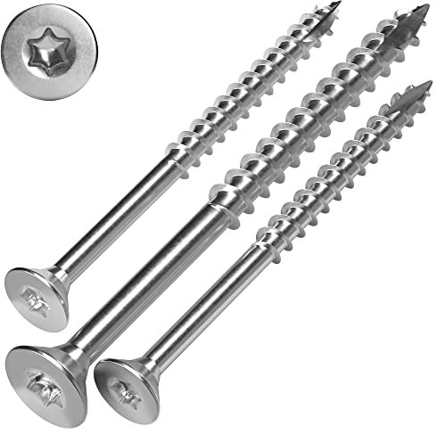 SCREW REBEL Spanplattenschraube Edelstahl A2, 4,5 x 60 mm - 200 Stück, TX20, Teilgewinde, Cut-Spitze, Holzschraube mit Senkkopf