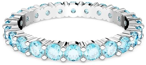 Swarovski Bague Matrix, Taille ronde, Bleues, Métal rhodié