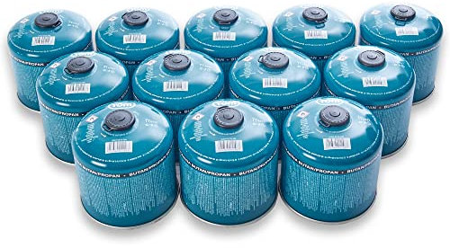 TOM Gaskartuschen 2 x, 4 x, 8 x oder 12 x 500 g Butan Propan Gas - Schraubkartusche Set – Kartuschen mit Sicherheits-Schraubgewinde – Butane Gas Kartusche ideal für Ihren Campingkocher (12 x 500g)