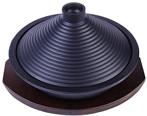 Hand Made Tagine Pot, Moroccan Tajine Ceramic Pots Cookware with Cone-Shaped Closed Lid And Wooden Board for Cooking And Stew Casserole Slow Cooker(28cm)