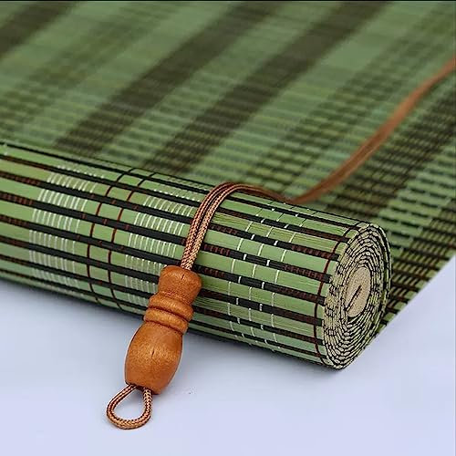 DUYULIANG Bambus Rollo 60 90 100 110 120cm Width Roman Blind for Windows Doors, Natürliches Holzrollo Jalousie, Halbgeschirmt, Staubdicht, Wasserdicht, Ohne Bohren Outdoor Rollo Verdunkelungsrollos