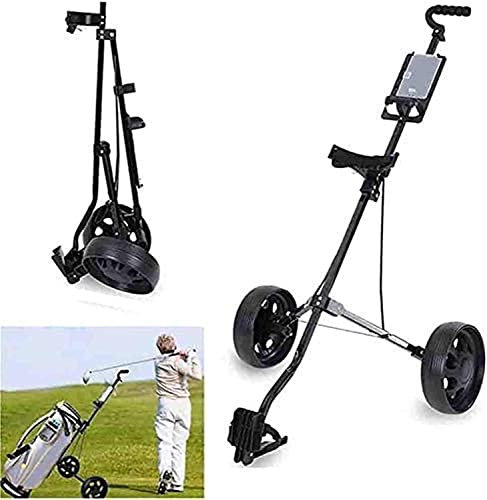 JHLP Faltbarer Golf-Trolley mit 2 Rädern – Golfwagen mit Bremse und Multifunktionsanzeigetafel – ideale Outdoor-Reise-Sportausrüstung