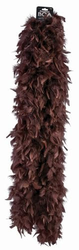 MIMIKRY Lange Federboa Truthahn Vogel Braun 240 cm 65g Kostüm-Zubehör Accessoire Federn Eule Uhu