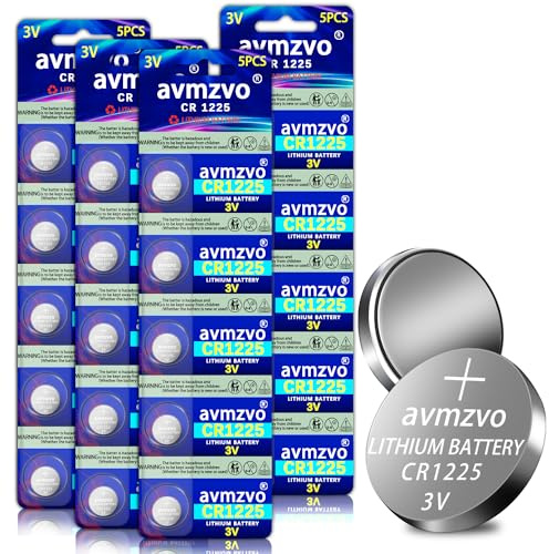 avmzvo CR1225 3V Lithium Knopfzellen CR 1225 Batterien 20 Stück 【5 Jahre Garantie】