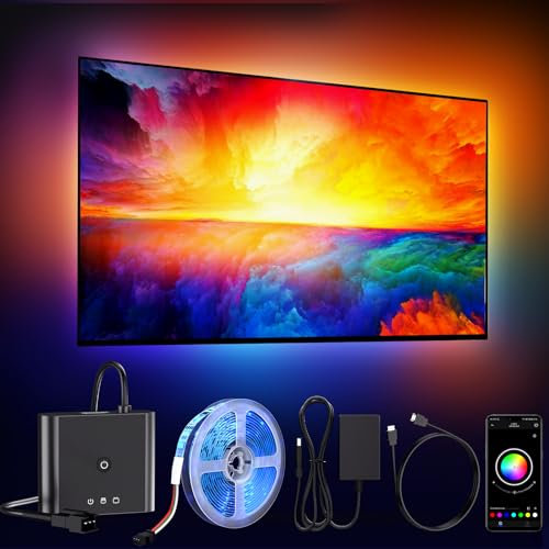 BDFFLY - Kit de Retroiluminación LED para TV Inteligente Con Caja de Sincronización HDMI 4K30Hz, 16.5 Pies para Tiras RGB de 55-75 Pulgadas, Luces LED Que Cambian de Color