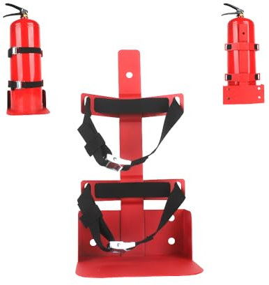 Supporto per estintore, staffa per veicolo resistente compatibile con estintori ABC da 9,1 kg, CO2 da 4,5 kg o 6,8 kg di CO2 (rosso)