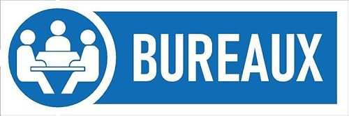 Office, blue informational sign FR097-1mm flexible Plastic sign (150mm x 50mm)