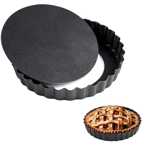 JUNART 2Pcs 12cm Tarteformen, Backform, runde antihaftbeschichtete Tarteformen, abnehmbarer Boden, Spülmaschinenreiniger, wiederverwendbare Quiche-Backformen für Käsekuchen, Eierkuchen