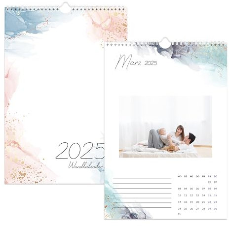 Fotokalender 2025 zum Selbstgestalten - Bastelkalender 2025 von Jul. 2024 bis Dez. 2025, Kalender 2025 Familienplaner a4 Ohne Jahr Geeignet für 10x15 cm Fotos