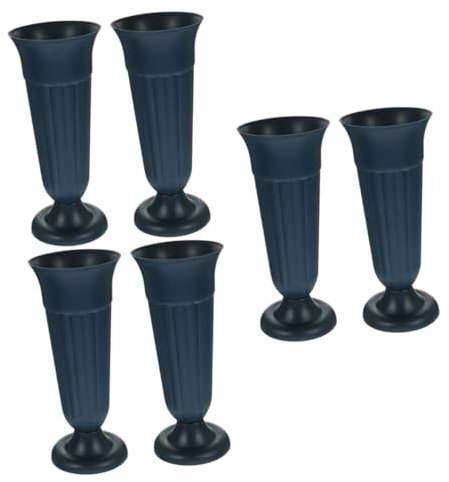 Cabilock 6 Stück Römische Säule Blumentopf Blumenvase Blumentöpfe Friedhof Blumenbehälter Blumentopf Ornament Friedhof Blumenhalter Garten Vase Blumeneimer Pp