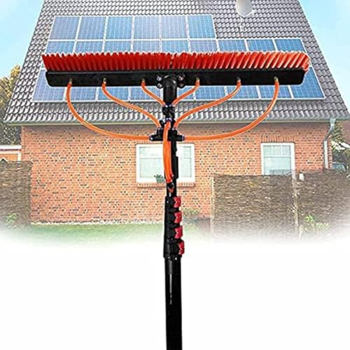 DFANCE Spazzola per Pannelli fotovoltaici 6m Elevata durezza Wash Spazzolone Kit Spazzola Vetri Kit di Pulizia di finestre e Pali alimentati ad Acqua/Tubo 55cm Testa della Spazzola(Size:3.6m)