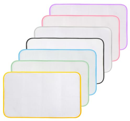 SYEYCW 7 Pezzi Panno da Stiro, 40 x 60cm Cuscinetti Protettivi per Stiratura, Tappetino da Stiro in Rete Resistente al Calore, Protezione da Stiro Bruciata Panno, per Stiratura e Protezione Facili