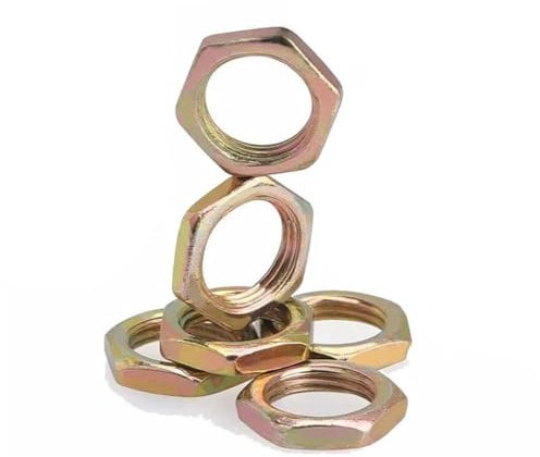 M6 M7 M8 M9 M10 M11 M12 M13 beschichtete bunte Zink-Feinzahnmuttern, Feingewinde, dünne Sechskantmutter, 0,75 mm, 1 mm, 1,25 mm, 1,75 mm Teilung