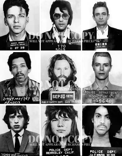 Fotografía musical famosa de 8 x 10 pulgadas, magnífico collage de fotos de taza, nombres más famosos en la música, juego de fotos raras del rock and roll