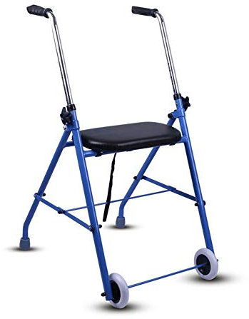 sjdoPulse Faltbarer Rollator, Leichtgewicht-Rollator, Gehhilfe, Zusammenklappbar, 2 Räder, Aluminium, Leichter Zusammenklappbarer Rollator, Gehhilfe Mit Gepolstertem Sitz, Ergonomische Griffe