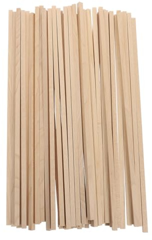 DIYEAH 30 Stück Quadratisches Holzstab 6x6mm Naturbelassenes Holz Selbstgemacht Zubehör Für Bastelprojekte Modellbau Und Puppenzubehör