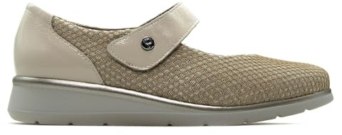 PITILLOS - Bailarinas con cuña,Cierre adesivo,Suela de Goma,mocasín,Mercedita,Plantilla Extraible,Rejilla,Tela, para: Mujer Color: Crema Talla:40