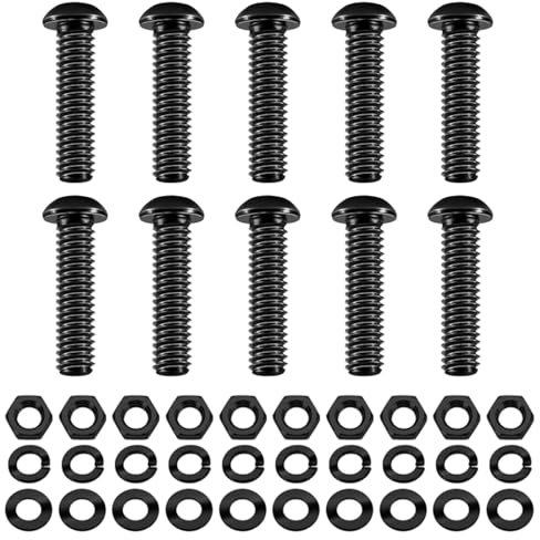 6mm Round Head Screws With Hexagonal Nut & Washers Furniture Assembly Bolts Set For Secure Fastening In Various Application