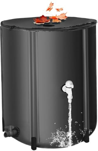 Recuperateur d Eau de Pluie，Récupérateur d'eau，Collecteur Eau de Pluie，Baril de Pluie Pliable résistant aux UV de 13 gallons pour la Collecte des eaux de Pluie