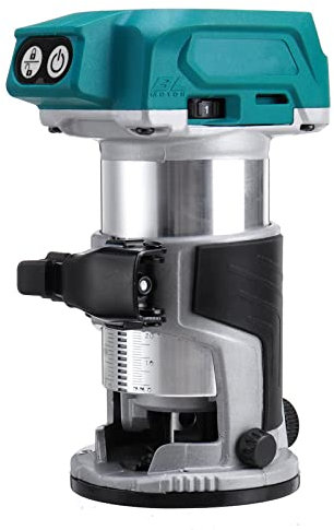Fresadora de madera Recortadora manual eléctrica sin escobillas de 5 velocidades, enchufe inclinado inalámbrico, enrutador de madera, grabado de carpintería for batería de 18V