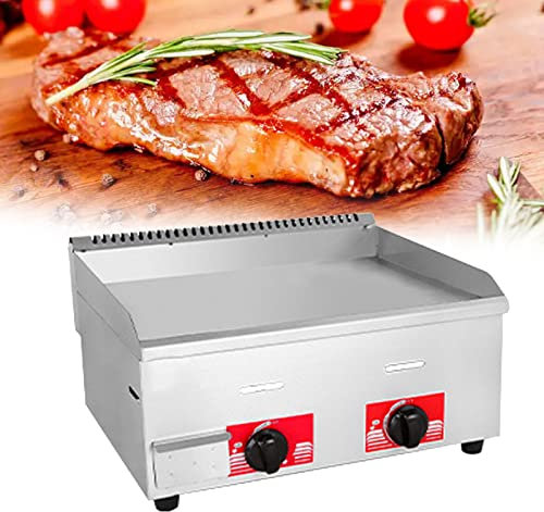 Plancha de gas resistente de acero inoxidable comercial para exteriores, quemadores antiadherentes para asar hamburguesas de alto volumen, ideal para restaurantes y catering