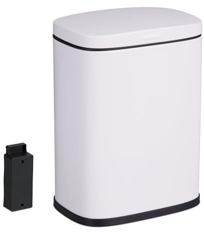 Relaxdays Kosmetikeimer Wandmontage, 3 l, Absenkautomatik, Inneneimer, Metall, eckiger Badezimmer Mülleimer, Farbwahl