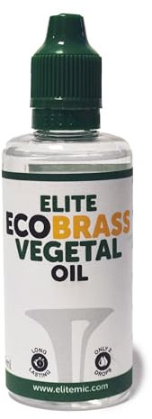 Elite ECOBrass Pflanzenöl 60 ml Schmiermittel für Blasinstrumente pflanzlichen Ursprungs Schmiermittel für Trompetenkolben oder Rotoren von Trompete, Posaune, Flügelhorn, Horn, Bombardin, Tuba usw.