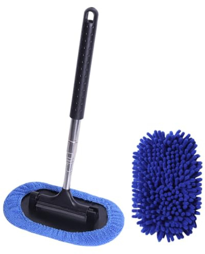 TOPBATHY Raclette De Nettoyage De Pare-Brise pour Voiture Outil De Nettoyage De Vitres Poignée Antidérapante Intérieur Automobile Élimine Buée Et Taches Tenaces Bleu