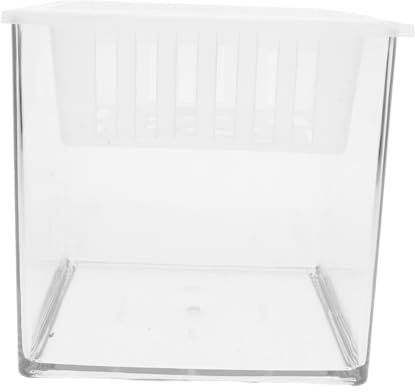 VICASKY Hydroponic Fish Tank Planter Square Clear Plastic Aquarium with Plant Basket for Betta Fish Stylish Microlandscape Decor Lightweight and Versatile Design