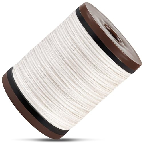 Caianwin-0.5mm Gewachste Schnur 100m Gewachste Kordel Weiß Gewachster Faden | Gewachstes Garn für Armbänder, Halskette, Basteln, Nähen & Aussetzung