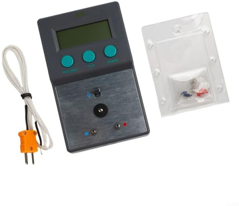 Jotekonoby Probador digital de temperatura de soldador para termómetro de punta de soldadura 191AD con función de retención máxima, sensor recubierto de cera de plomo, Celsius y