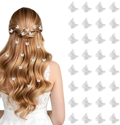50 Stück Schmetterling Haarklammern für Mädchen & Damen - Mini Haarspangen Set mit 50x Butterfly, Unsichtbare Kleine Haarklammer für Kinder - Perfekt für Alltag, Party, Hochzeit als Haarspangen Mädche