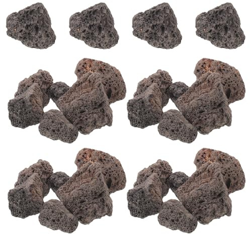 Toddmomy Natural Black Volcanic Stone Decorative Gravel for Bird Bath and Fish Tank, Weather Resistant Stone Decoration Weighing 1.1kg, for Garden and Outdoor Use