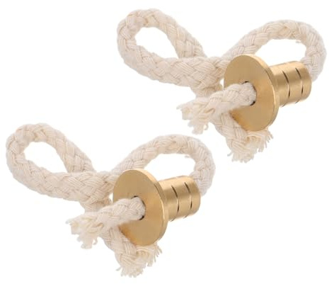 jojofuny Mèches Rondes en Coton 2pcs avec Support en Laiton pour Lampe à Huile, Combustion Stable, Dimensions 1.70X1.70X1.50cm, pour Éclairage Intérieur et Festivals