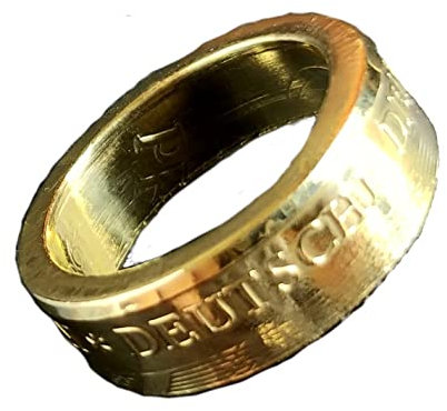 Coinring, Münzring, Ring aus Münze (20 Pfennig DDR), Messing - Double Sided coin ring - verschiedene Größen, handgeschmiedetes Unikat