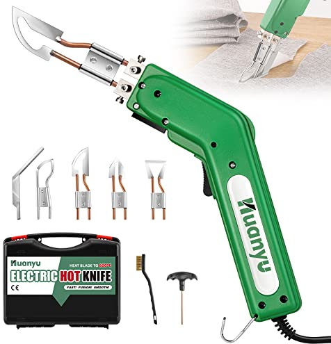 Huanyu Coltello caldo elettrico taglierina per schiuma con 4 lame Corda tessuto Taglierina Polistirolo strumento di taglio 50-600 ℃, 100W Kit di taglio portatile per spugna tessuto fettuccia fibra