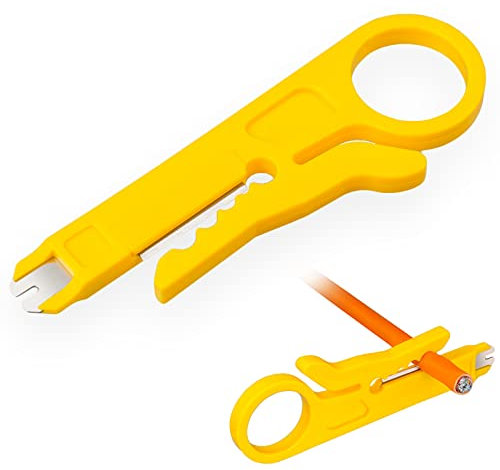 HB-DIGITAL Pince à dénuder LSA - Prise en main ergonomique - Pour panneaux de brassage CAT5/6/7, installation de câble, bandes LSA, AWG 22, prises réseau, panneau de brassage, solution rapide et