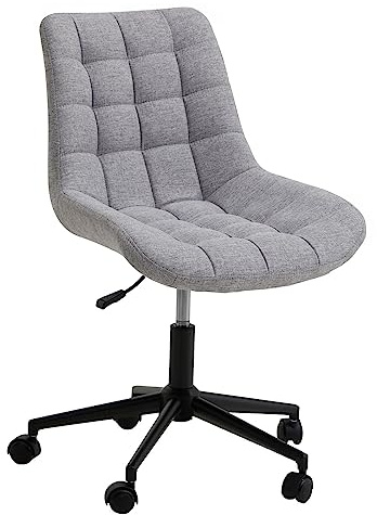 IDIMEX Drehstuhl Talia, höhenverstellbar, grau meliert. Bequemer Bürosessel mit Wabenmuster, Sitzhöhe 42-52cm. Ideal für Büro & Schminktisch, Robustes Metallfußkreuz.