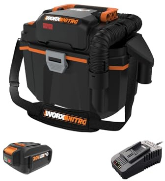 WORX Nitro WX031L 20V 2.1 Gal Cordless Wet/Dry Vacuum, Black