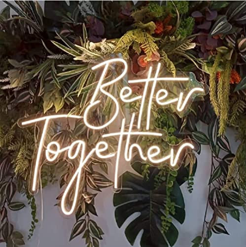 Better Together Neon-Schild Led Neon-Wanddekoration LED-Schild Verlobung Party Hochzeit Club Jubiläum Bar Geburtstag Dekoration USB Stromversorgung Verstellbare Helligkeit
