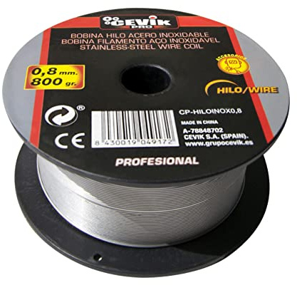 CEVIK PRO - Fil de soudure inox MIG 0,8 mm - Bobine 0,8 kg - Fil à souder avec gaz - Haute résistance à la corrosion - Acier inox professionnel
