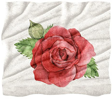 Fleece-Überwurfdecke für Couch, Sofa oder Bett, gemütliche, weiche Decken, rote Rose