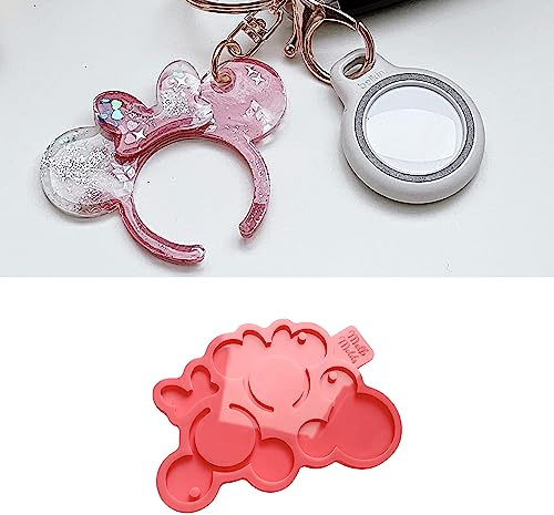 MelbMolds Moule en silicone pour résine époxy Mickey et Minnie Mouse - Créez des porte-clés Disney, des étiquettes mignonnes pour enfants, des pendentifs et des bijoux DIY.