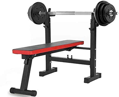 FLBT Multifunktions-Fitnessstation – Faltbare Hantelbank mit Verstellbarer Langhantelablage, Sit-Up-Bank, Hantelablage, Dip-Station für Sit-ups und Bauchmuskeltraining, Home-Gym Needed