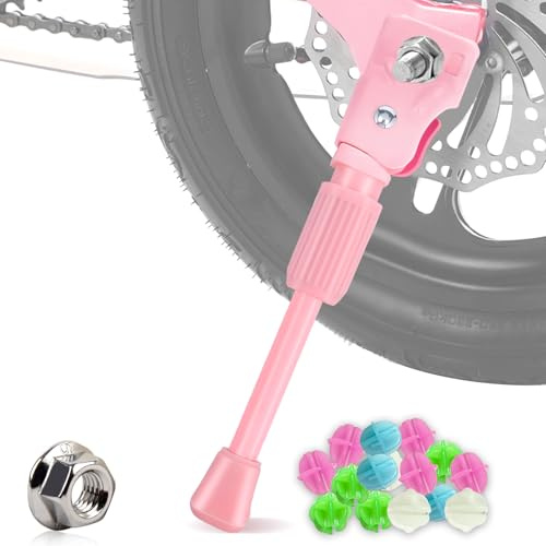 LEICHTEN Ständer für Kinderfahrrad, Kinderfahrradständer für 16-Zoll-Rad, Kinderfahrrad, einseitiger Kick-Ständer, Hinterradhalterung, Stützträger, Rosa, für Mädchen und Jungen, nicht verstellbar
